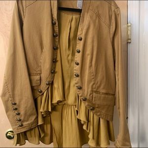 Free People Military Ruffle Jacket